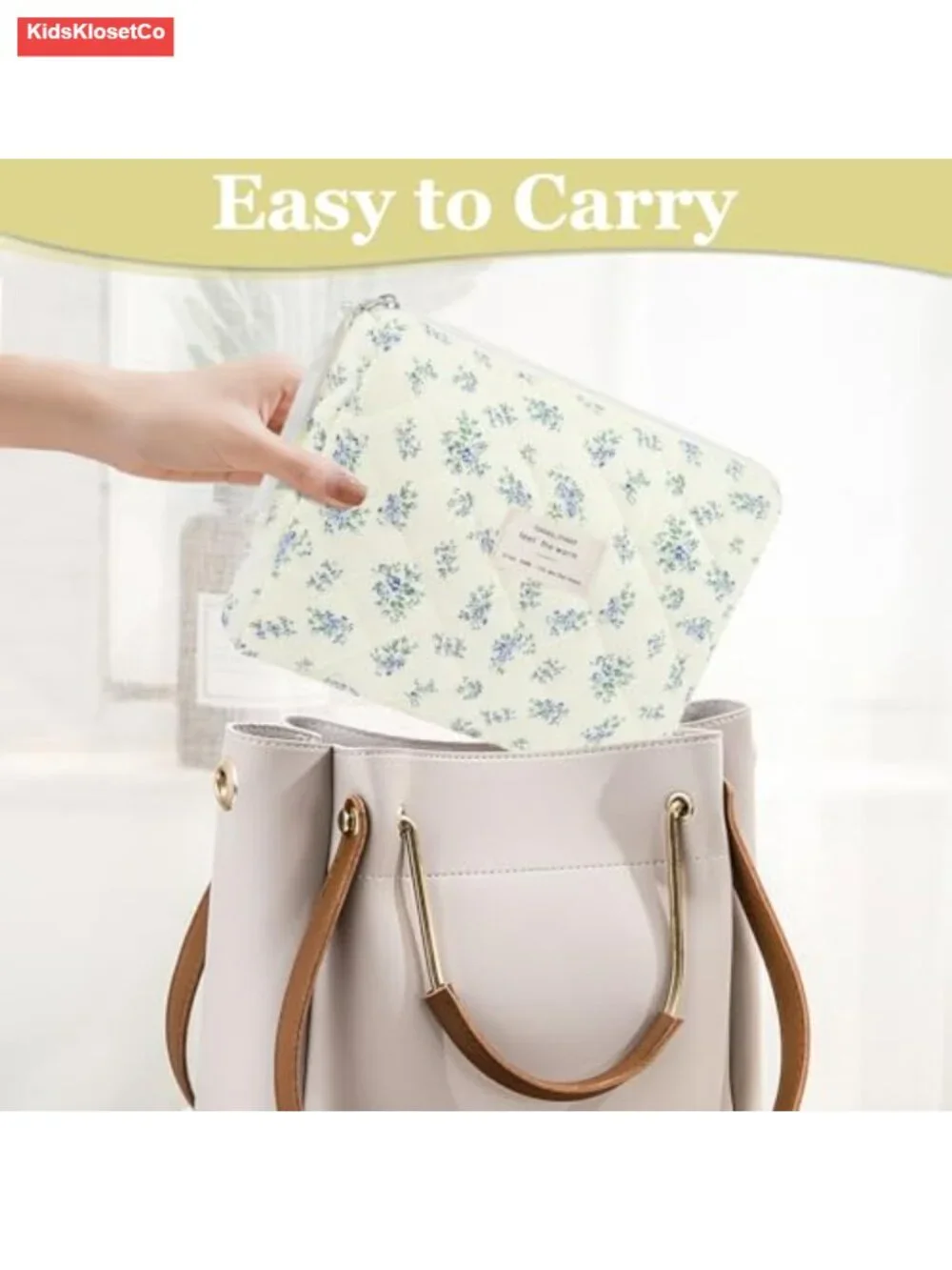 Quilted Floral Cotton Makeup Bag Cosmetic Organizer Travel Toiletry Case
